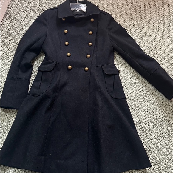 Tahari black wool double breasted peacoat 4 - Picture 6 of 7